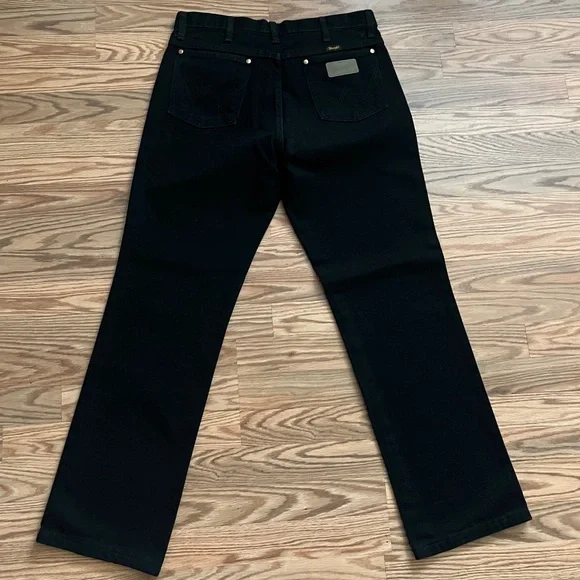 Men’s Black Wrangler Jeans Size 33 X 30 - Picture 2 of 6